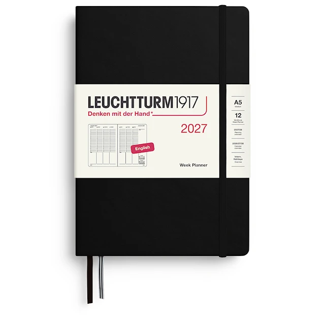 Week PLANNER 2027 A5 Hard Black Leuchtturm1917