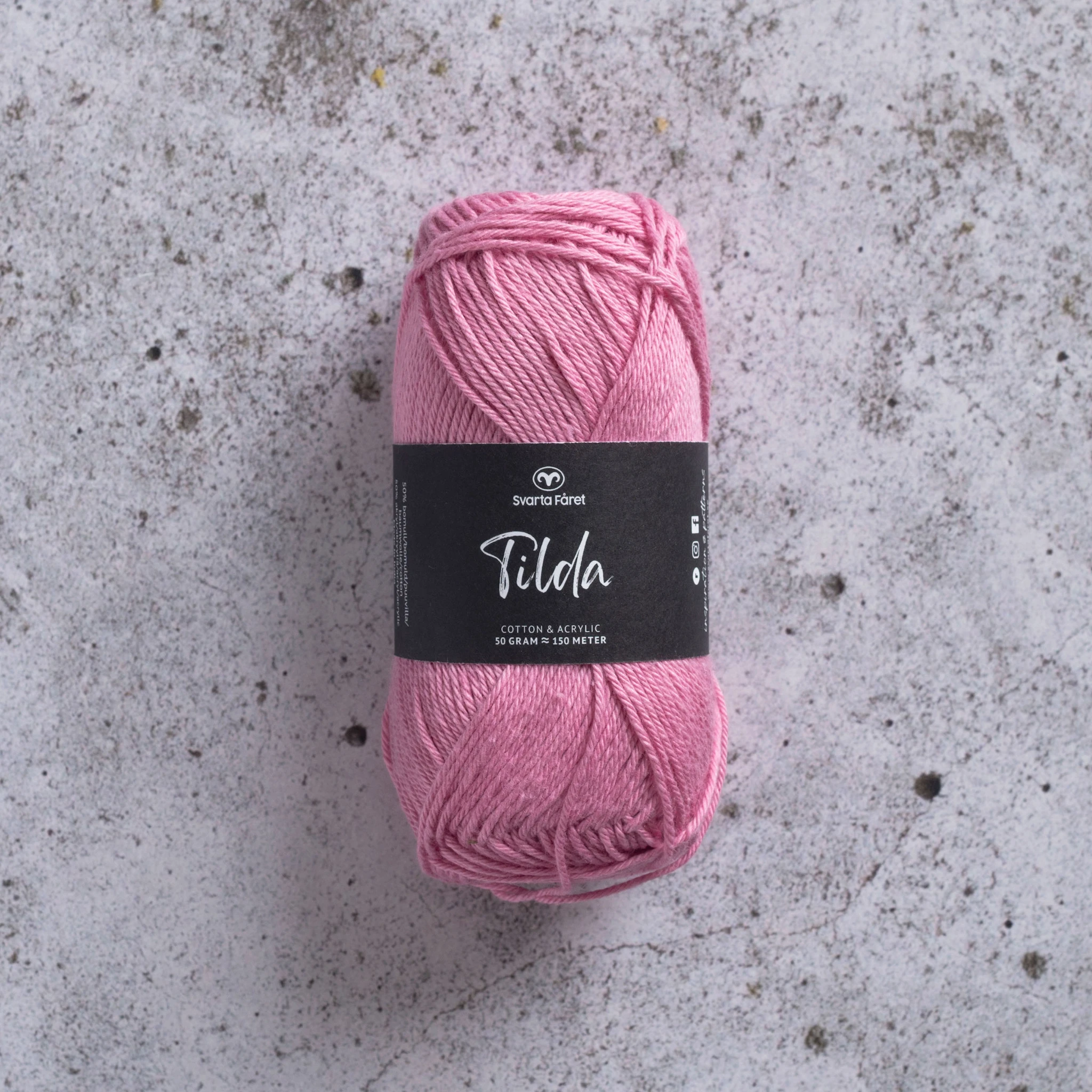 Produktbild för Tilda Garn Bomullsmix 50g Svarta Fåret