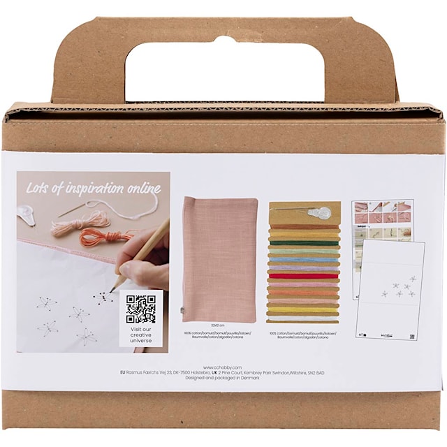 Tuotekuva 3 - Askartelusetti Mini Kirjailu, Clutch-laukku, dusty rose, 1 pkk/ 1 pkt