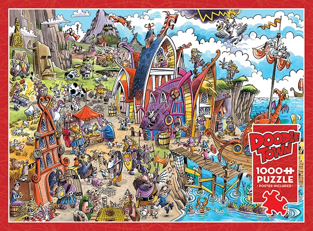 Pussel DoodleTown: Viking Village 1000 bitar, Cobble Hill