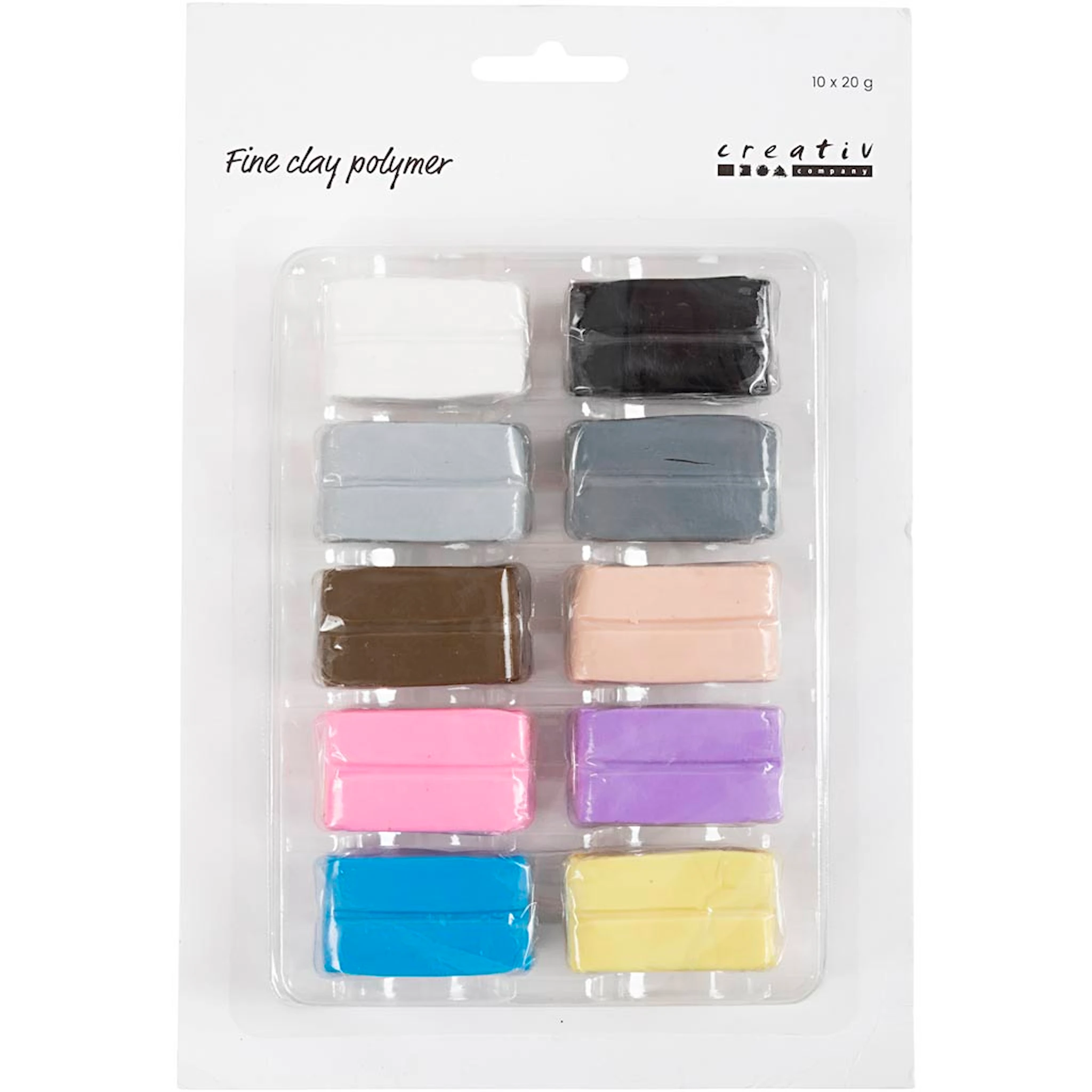 Produktbilde for Fin Polymerleire, pastellfarger, 10x20 g/ 1 pk.