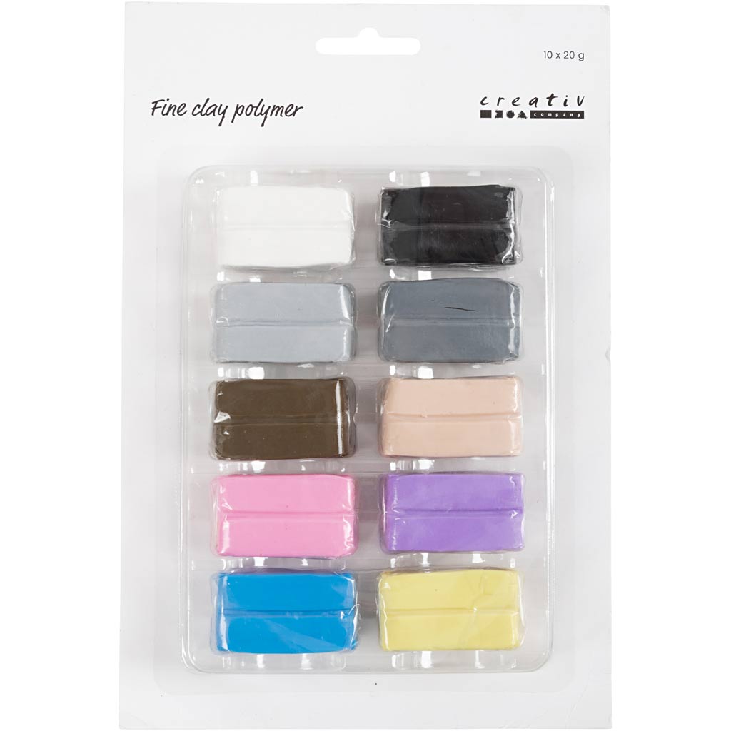 Polymerlera Pastellfärger fine clay 10-pack Creativ Company
