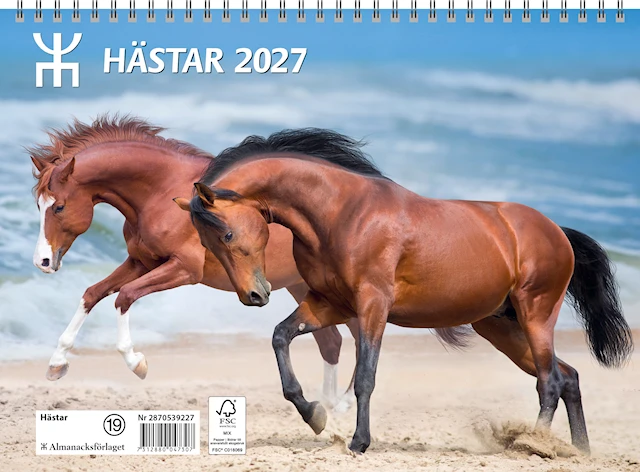 Väggkalender Hästar 2027 Almanacksförlaget