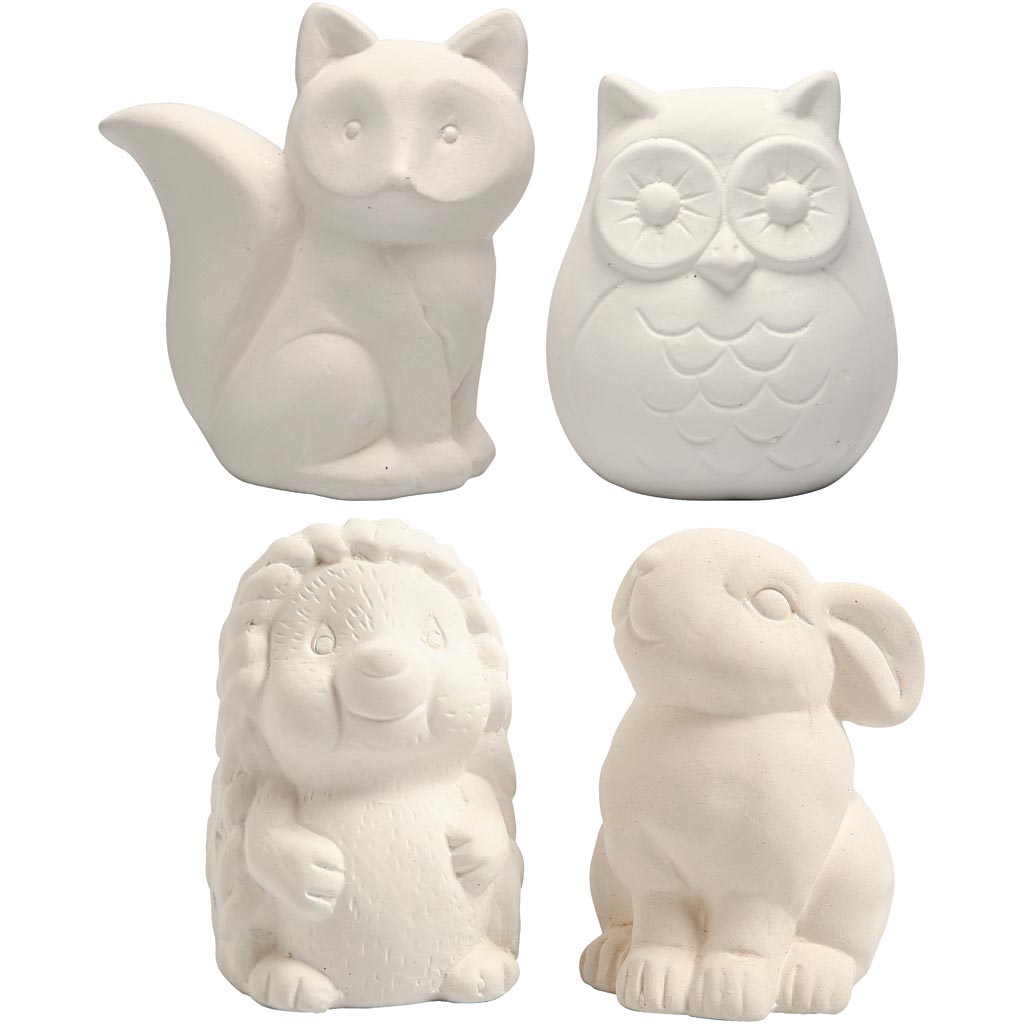 Spargris olika djur h&ouml;jd 9-10 cm 4-pack
