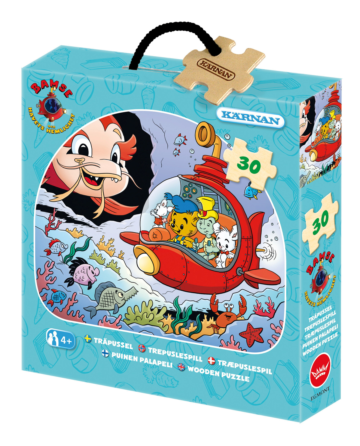 Träpussel Bamse och havets hemligheter 30 bitar, Kärnan