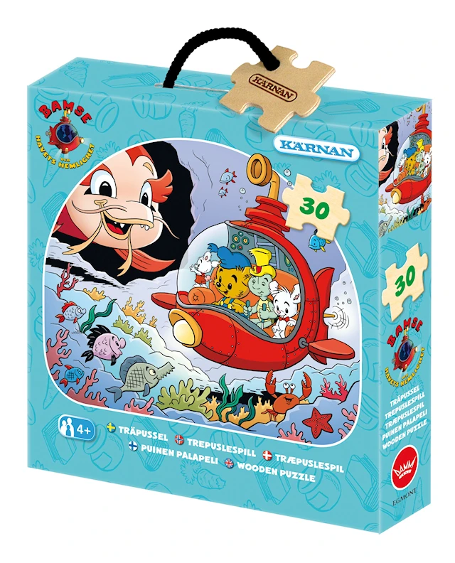 Träpussel Bamse och havets hemligheter 30 bitar, Kärnan