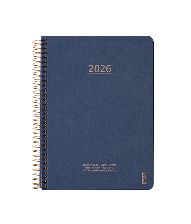 Produktbilde 1 for KOZO Kalender 2026 A5 Uke per opslag Navy