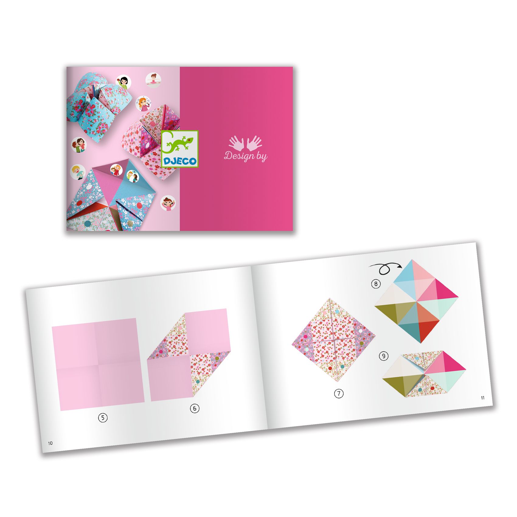 Origami Blommiga Loppor 24 Ark 192 Klistermärken Djeco