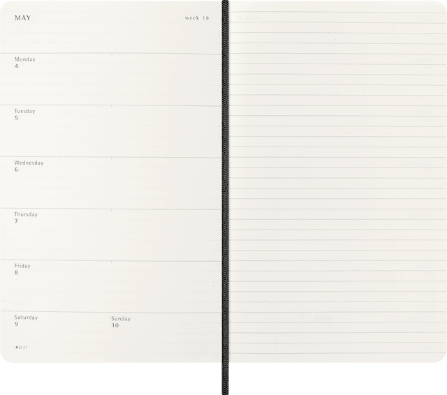 Tuotekuva 4 - Kalenteri 2026 Classic Soft 12M Week Note Large Musta Moleskine