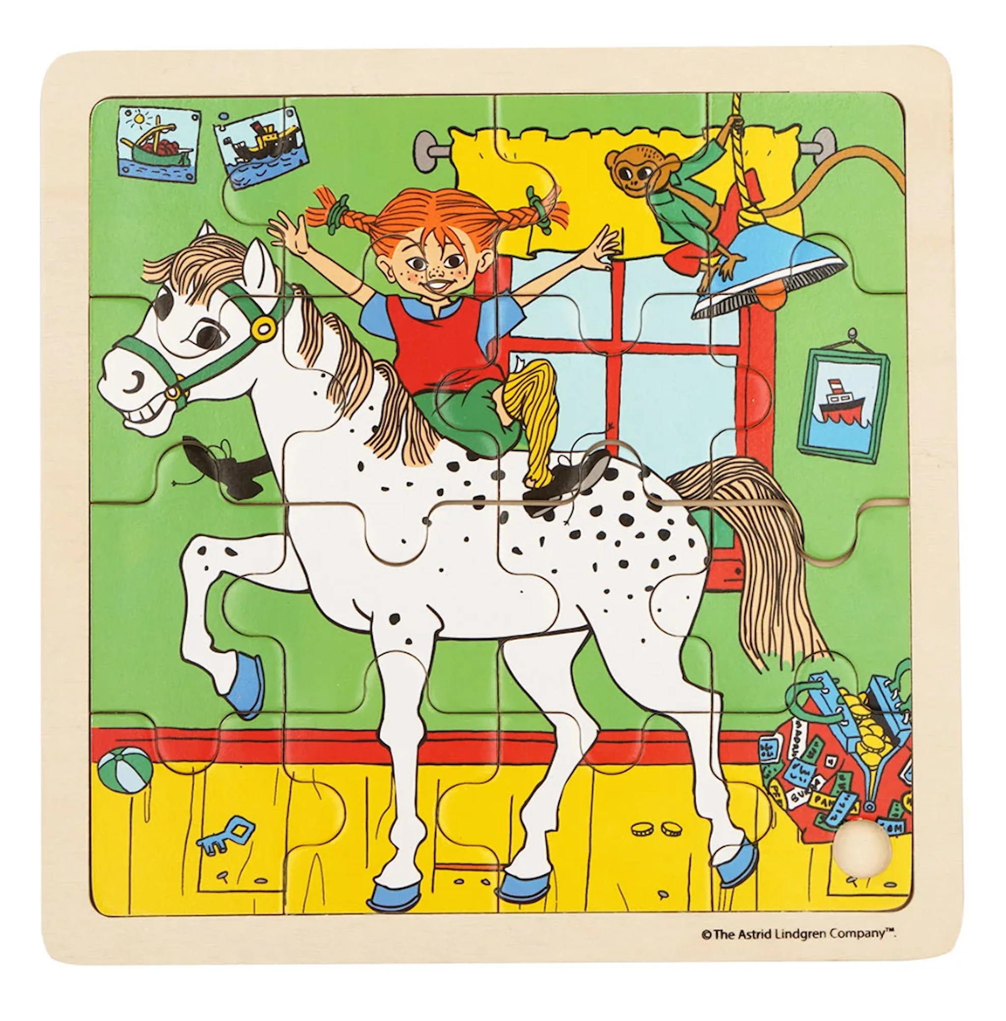 Produktbild för Astrid Pippi rampussel Square Horse 16 bitar