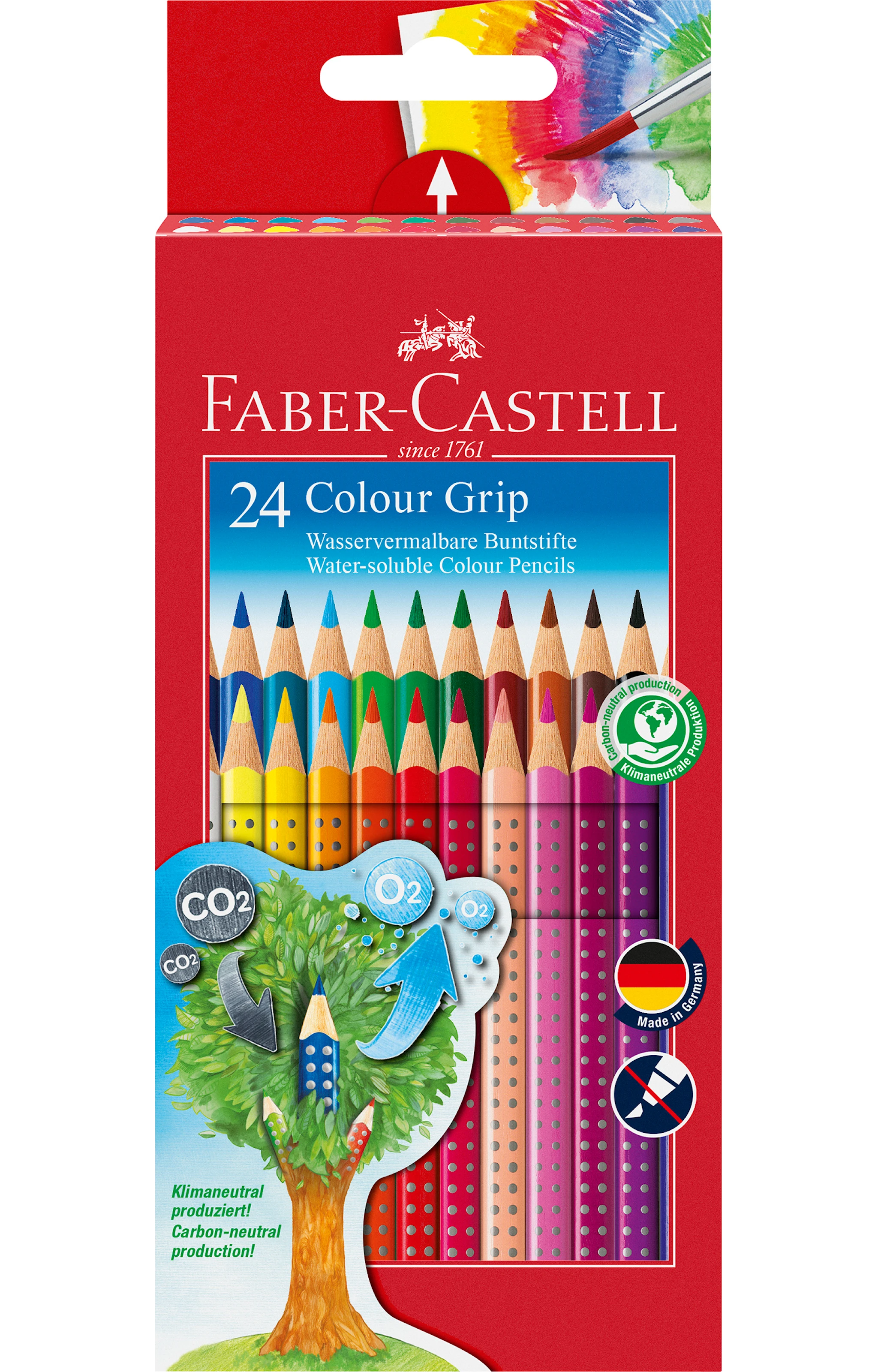 Produktbild för Akvarellpennor Colour Grip 24-pack Faber-Castell
