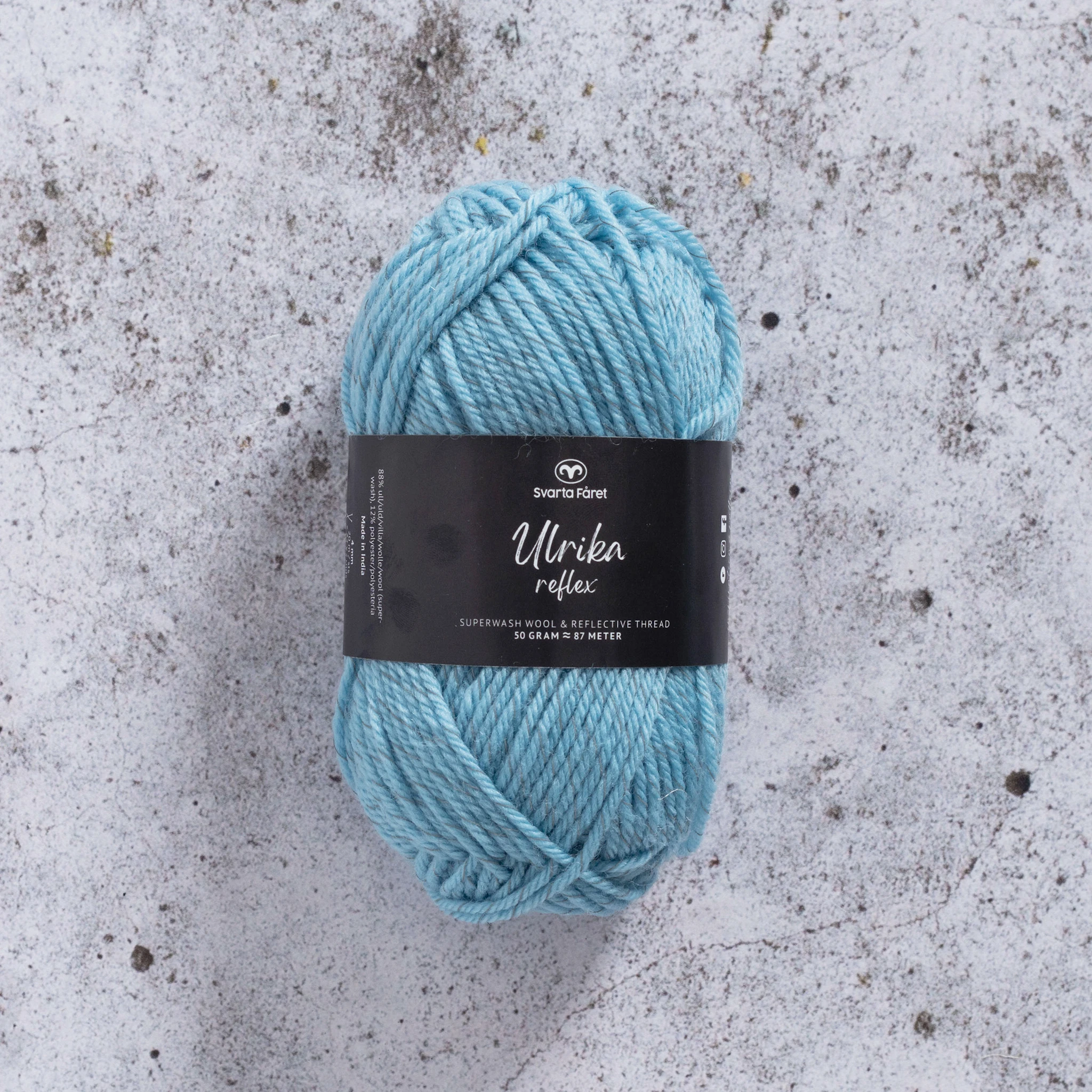 Produktbilde for Ulrika Reflex Garn Ullmiks 50 g Svarta Fåret