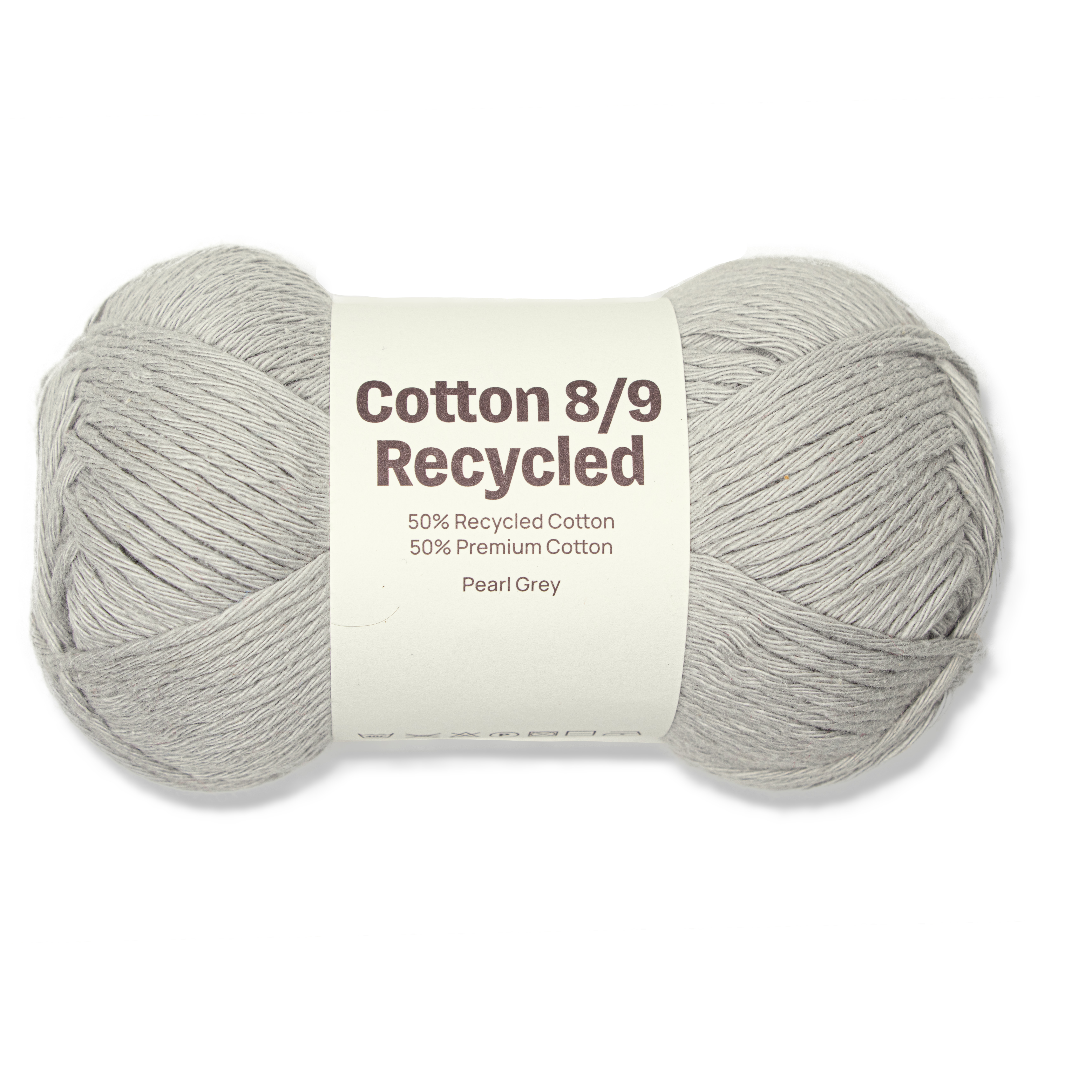 Cotton 8/9 Garn 100g Recycled Pearl Grey A534 Adlibris