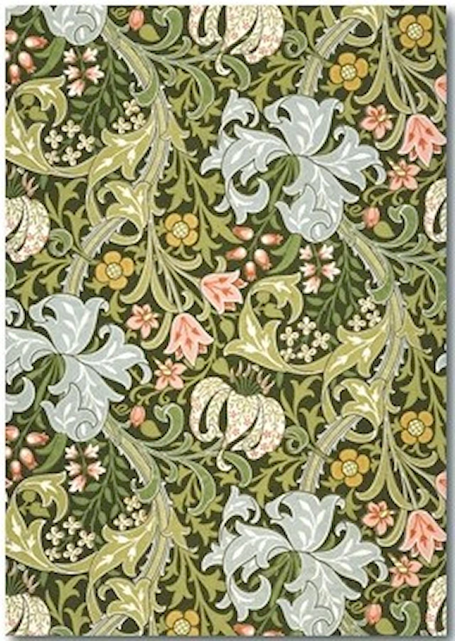 Skrivbok A5 William Morris Golden Lily Linjerad 96 sidor