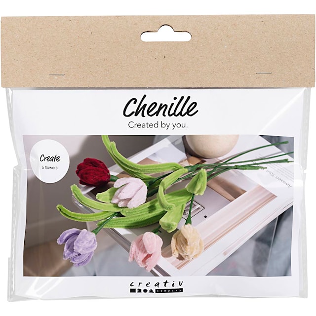 Produktbilde 1 for Mini DIY Kit Blomster av Piperensere, Tulipaner, ass. farger, 1 pk.