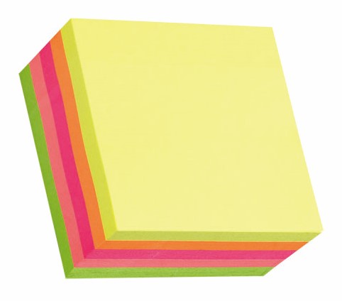 Notisblock Neon 76x76 mm Stick'n
