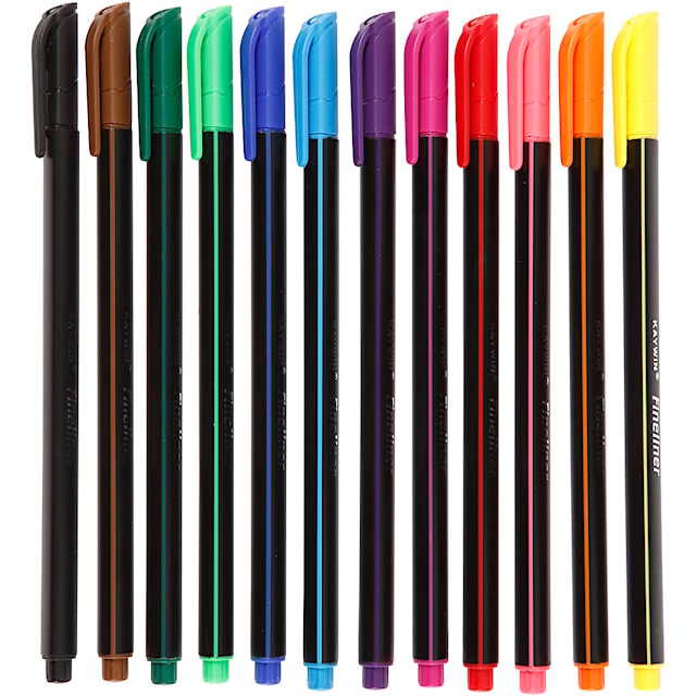 Produktbild 1 för Fineliner Tuschpennor 0,6-0,7 mm 12-pack