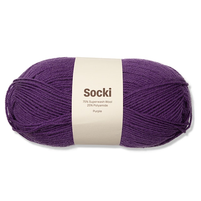 Socki Lanka Yksivärinen Villasekoitus 100 g Purple A142 Adlibris