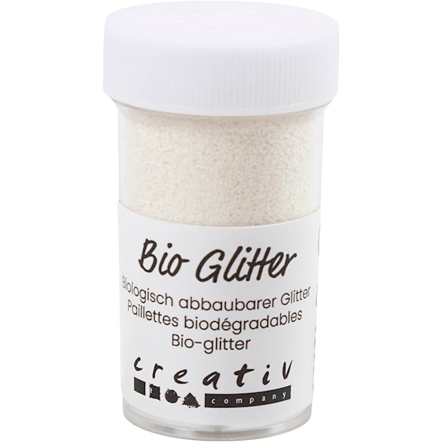 Produktbild 1 för Bio-glitter Vit 27 ml/ 1 burk