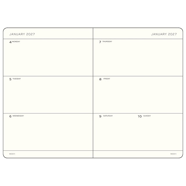 Produktbild 5 för Weekly Planner 18m 26-27 A5 Black Leuchtturm1917