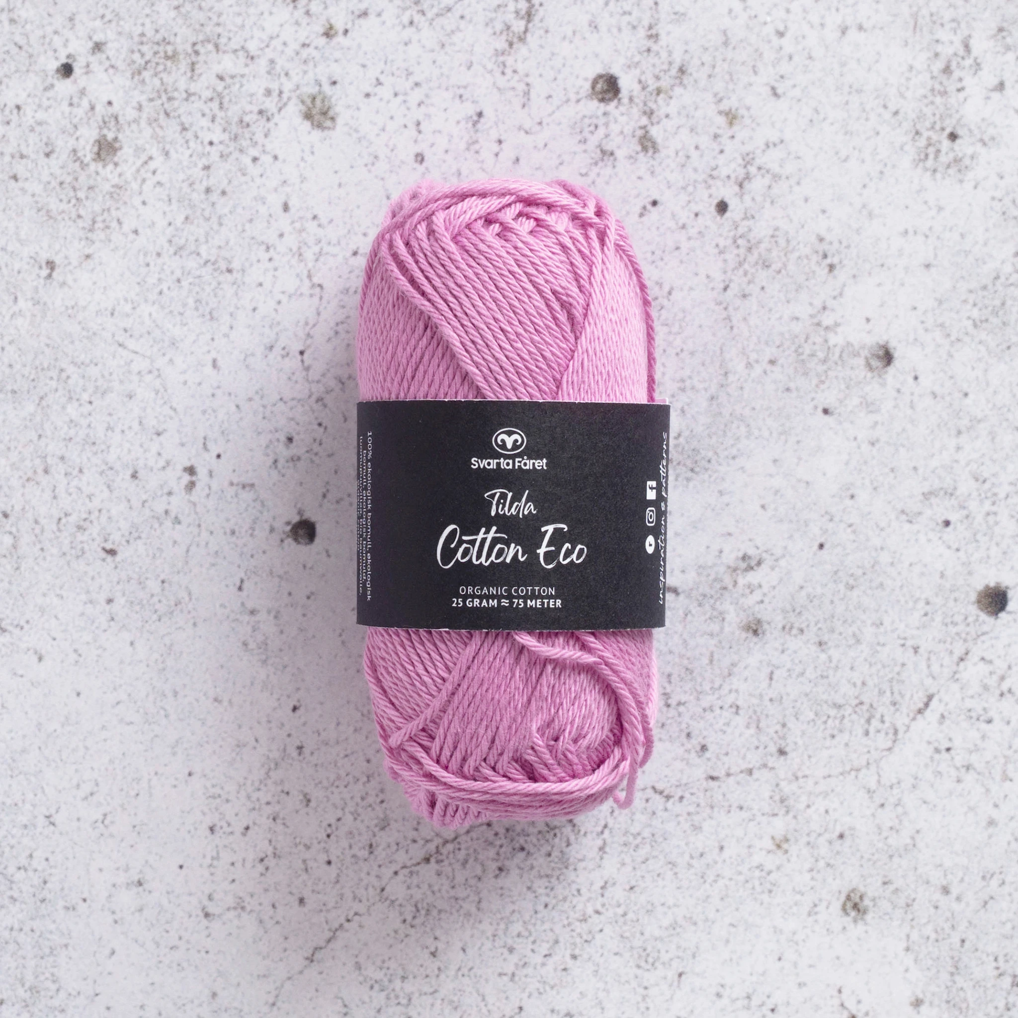 Produktbild för Tilda Cotton Eco Bomullsgarn 25 gr Svarta Fåret