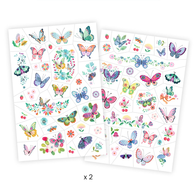 Produktbilde 2 for Tatoveringer Sommerfugler 50-pack Djeco
