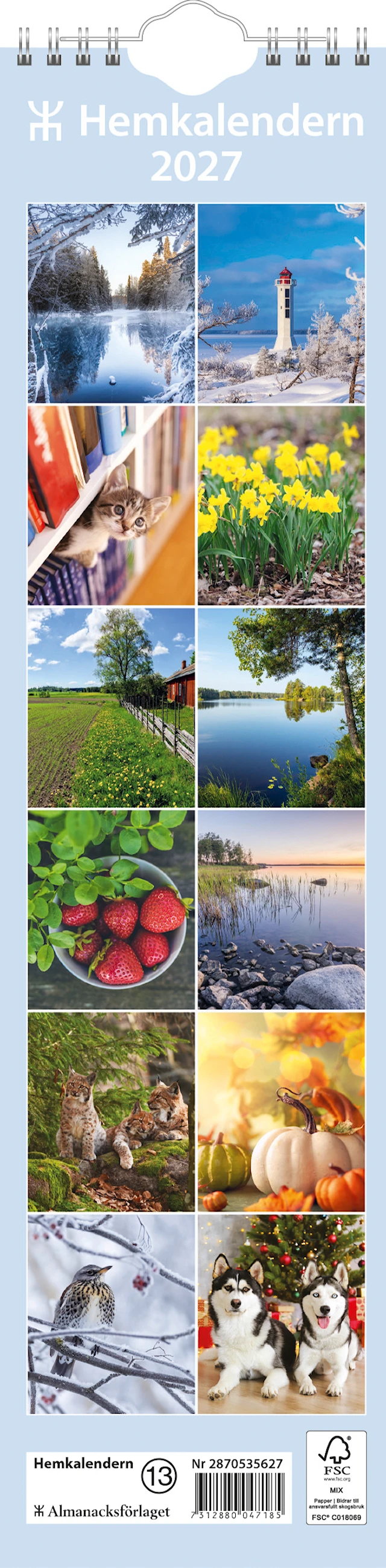 Väggkalender Hemkalendern 2027 Almanacksförlaget