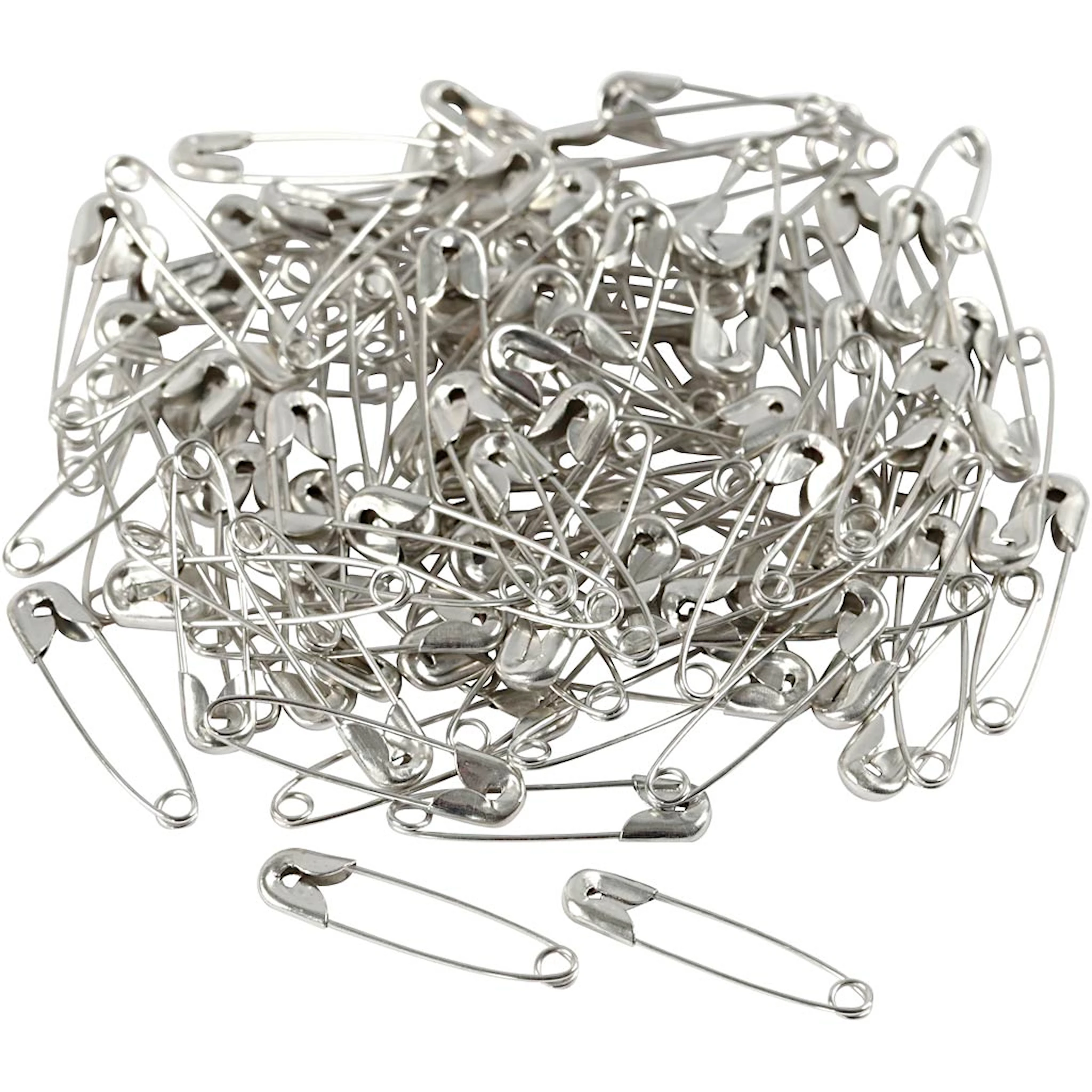 Produktbilde for Sikkerhetsnål, L: 22 mm, tykkelse 0,6 mm, sølv, 100 stk./ 1 pk.