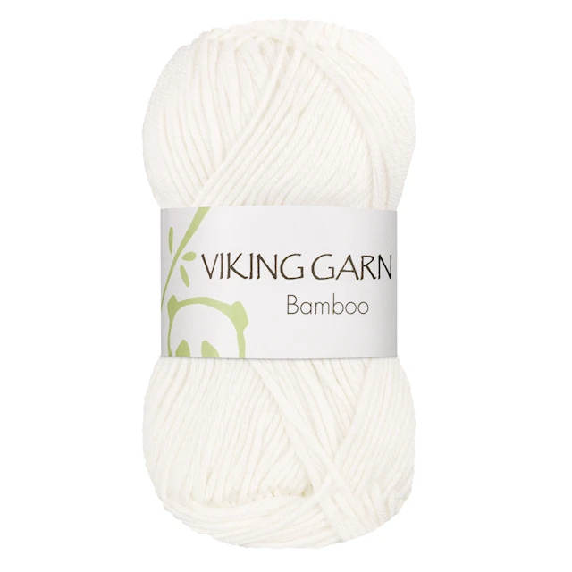 Bamboo Garn Bomullsmix 50 g Vit 600 Viking Garn