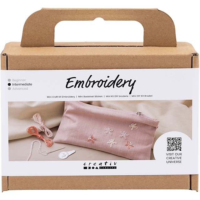 Tuotekuva 2 - Askartelusetti Mini Kirjailu, Clutch-laukku, dusty rose, 1 pkk/ 1 pkt