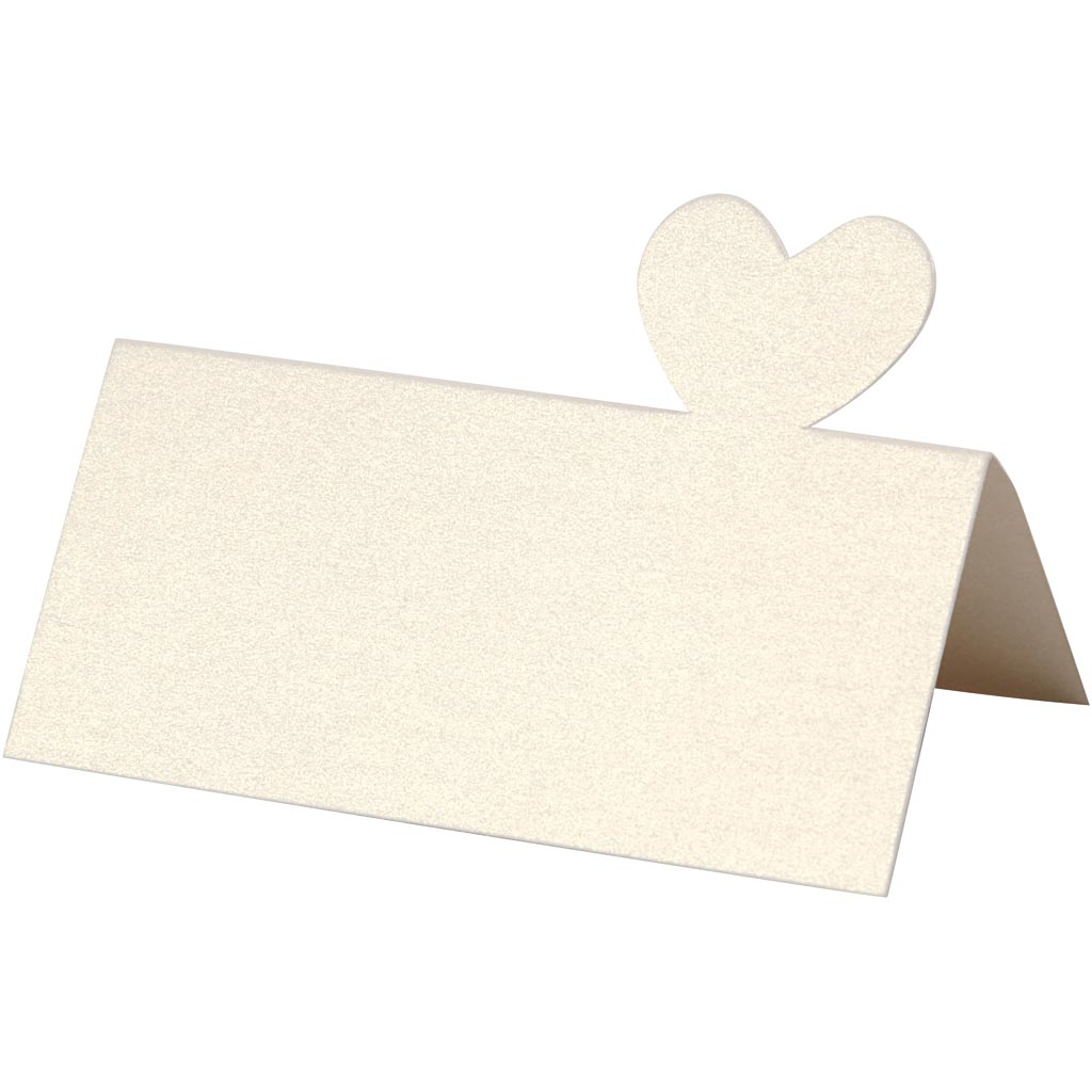 Bordskort Bröllop Råvit 8x8,5 cm 20-pack