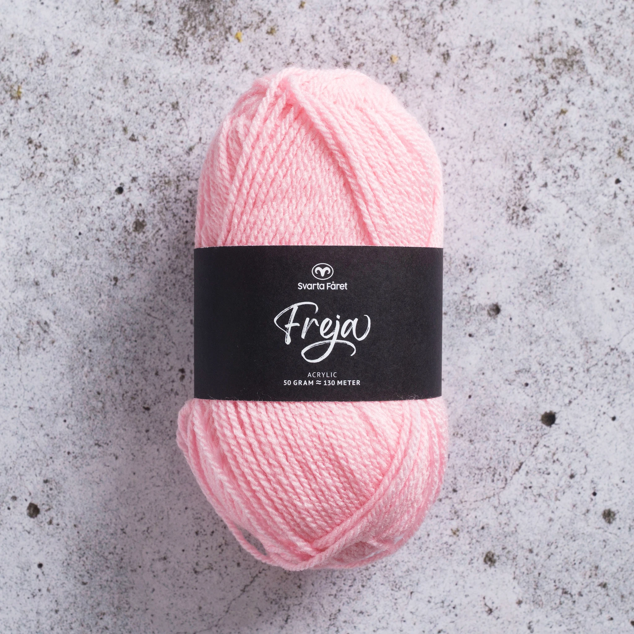 Produktbild för Freja Garn Akryl 50 g rosa 42 Svarta Fåret
