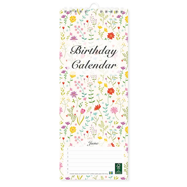 Födelsedagskalender Vägg Paperstyle