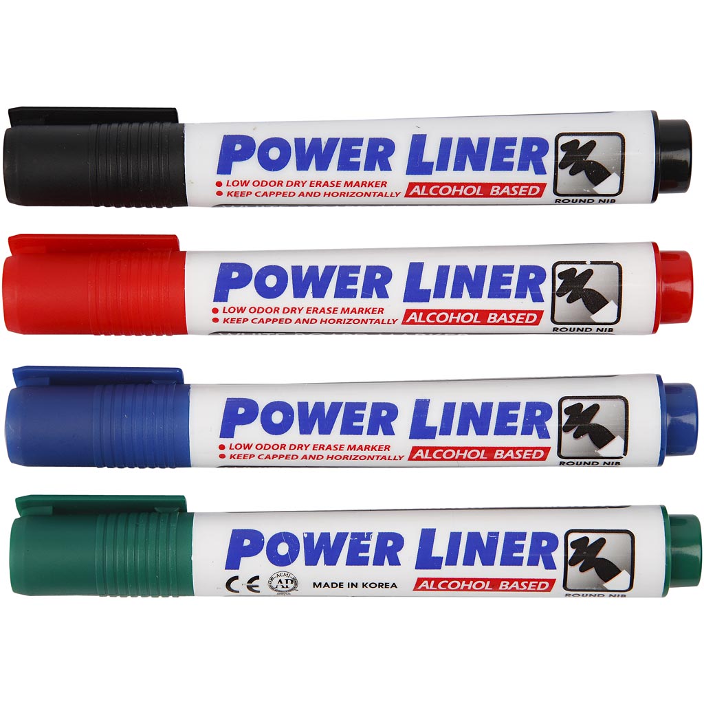 Whiteboardpenna Svart Bl&aring; Gr&ouml;n R&ouml;d 4-pack