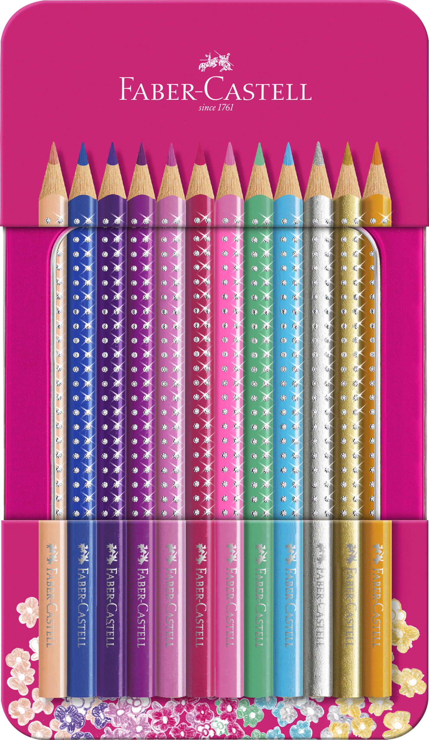 F&auml;rgpennor Sparkle i Metalletui 12-p FSC Faber-Castell