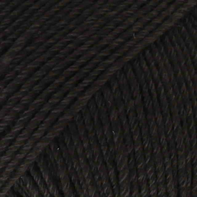 Cotton Merino Uni Colour Garn Ullmix 50 g Black 02 Drops