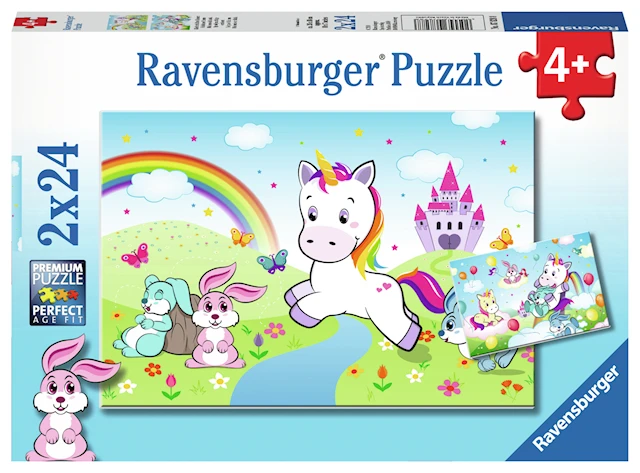 Enhörning Pussel 2x24 bitar Ravensburger