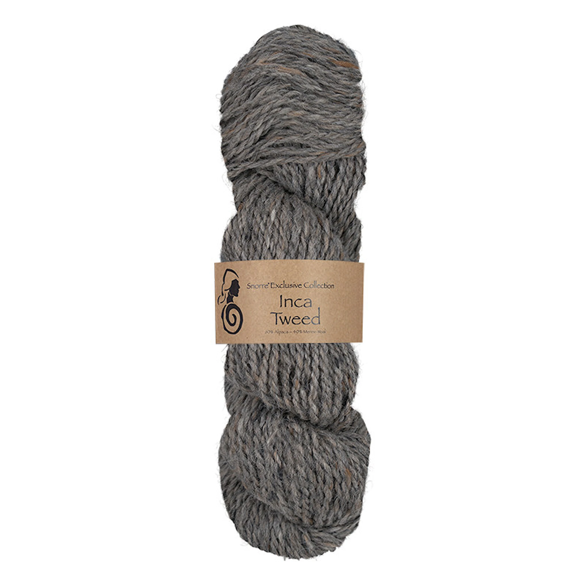 Tuotekuva ille Inca Tweed alpakka, villa 50 g Tummanharmaa 117, Viking Snorre