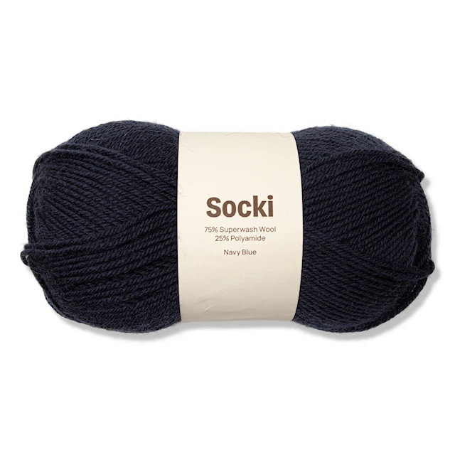 Socki Garn Enfärgade Ullmix 100 g Navy Blue A032 Adlibris