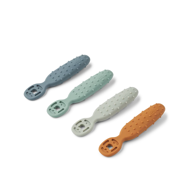 Caelia Baby Lära-äta Sked 4-Pack Whale Blå Liewood