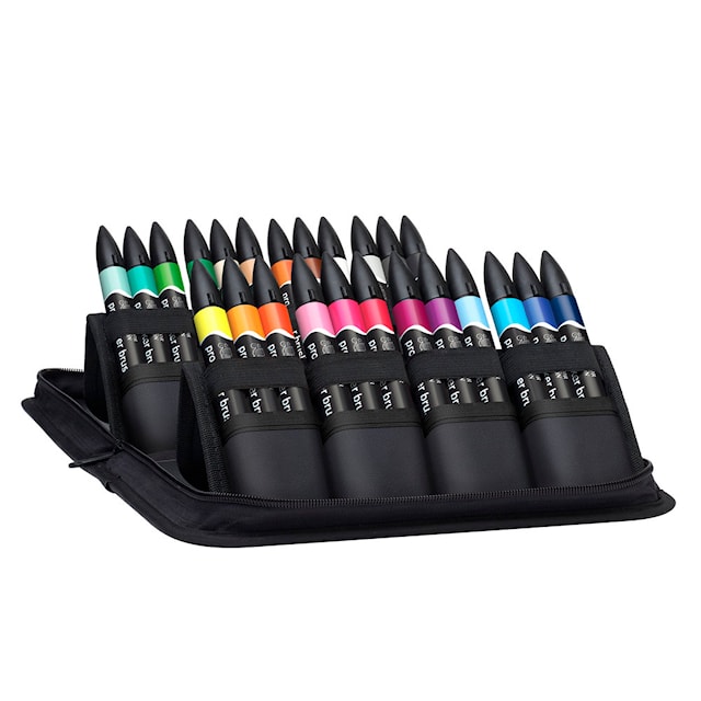 Produktbilde 3 for BrushMarker Markør Penn "Student Designer"  sett 24 i en praktisk pose Winsor & Newton