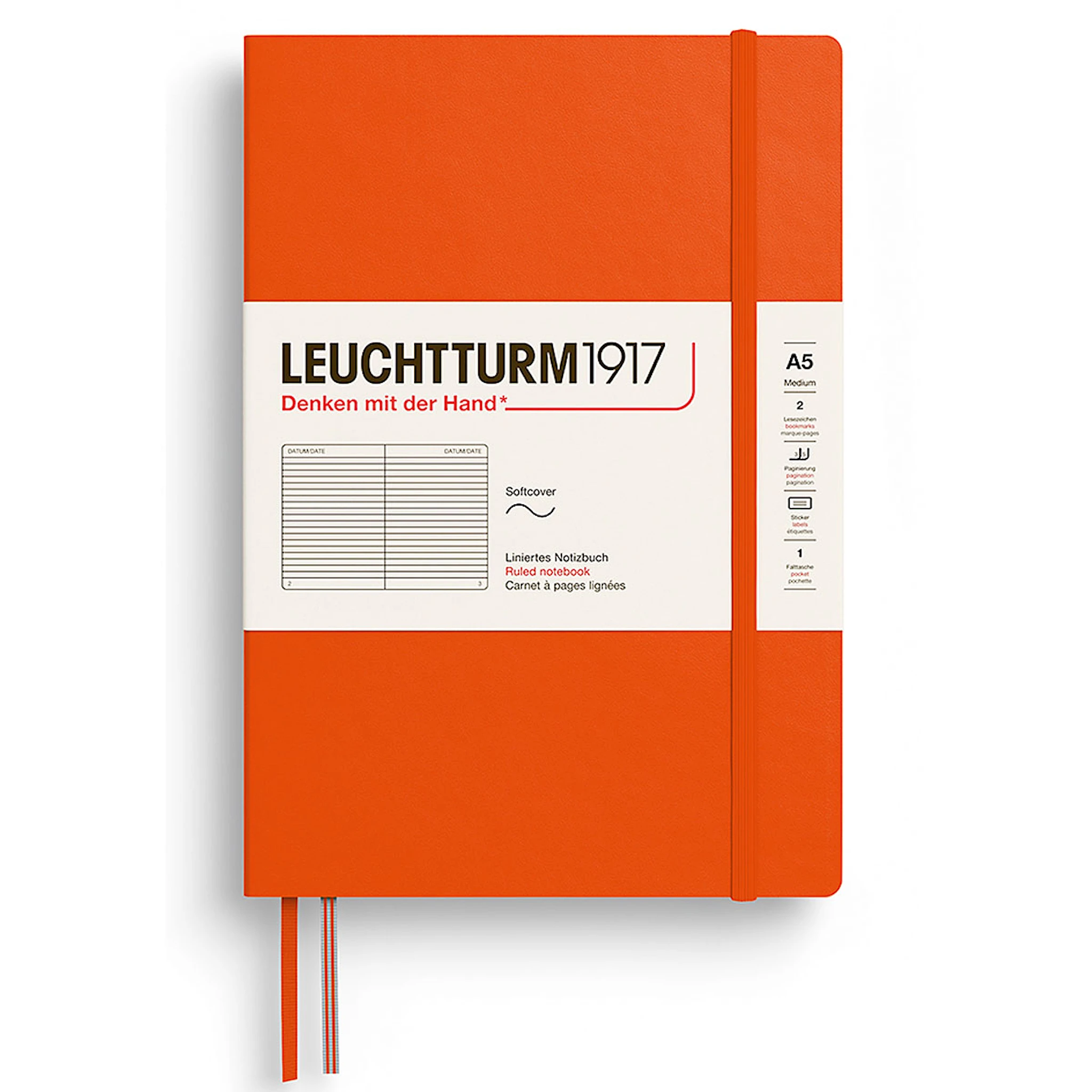Produktbild för Anteckningsbok A5 Soft Linjerad Pumpkin Leuchtturm1917