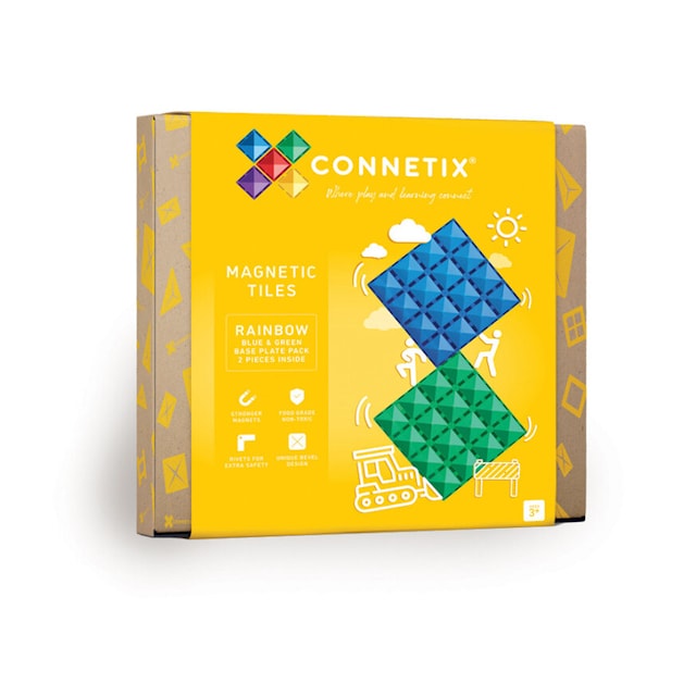 Produktbild 1 för Connetix Rainbow Blue&Green Basplatta 2 Delar