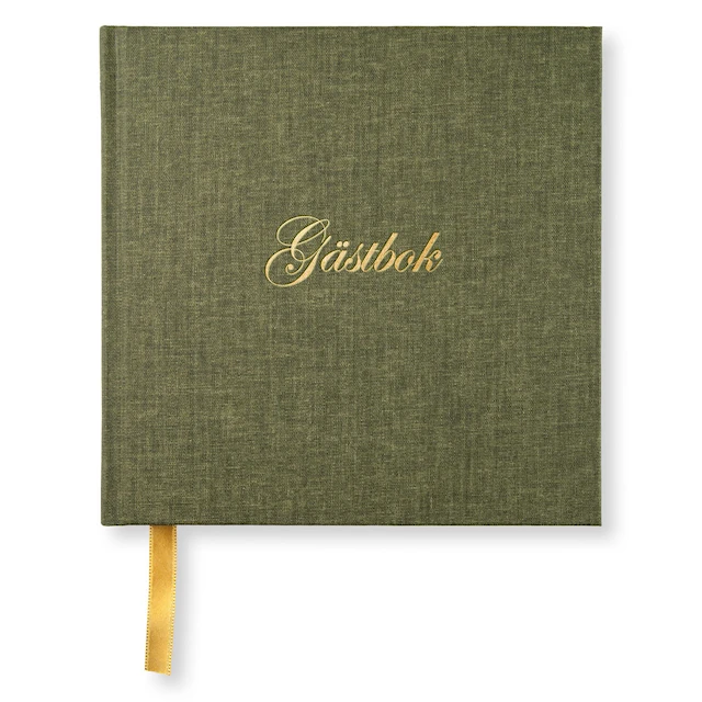 Gästbok 185 x 185 Khaki Green Paperstyle