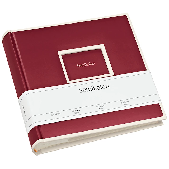 Valokuva-albumi 200 kuvaa Burgundy Semikolon