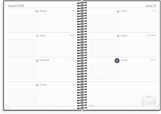 Tuotekuva 2 - Kalender 2026 A5 Organizer & Notes Svart Burde
