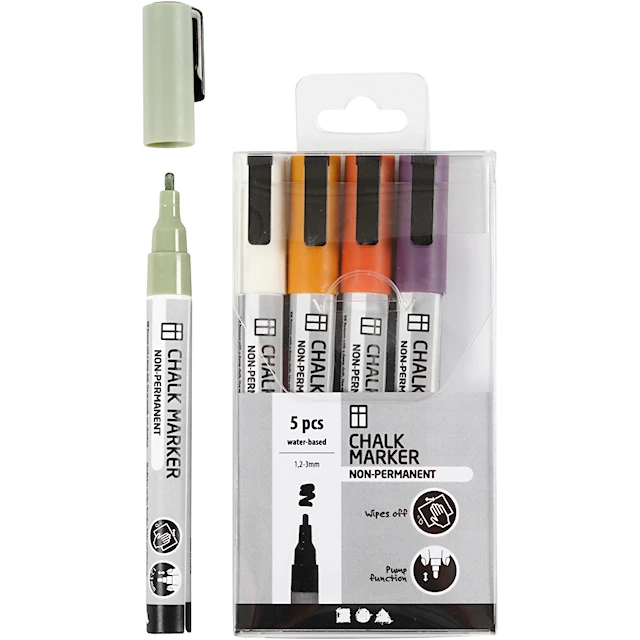 Whiteboardpennor, 1,2-3mm, 5-pack