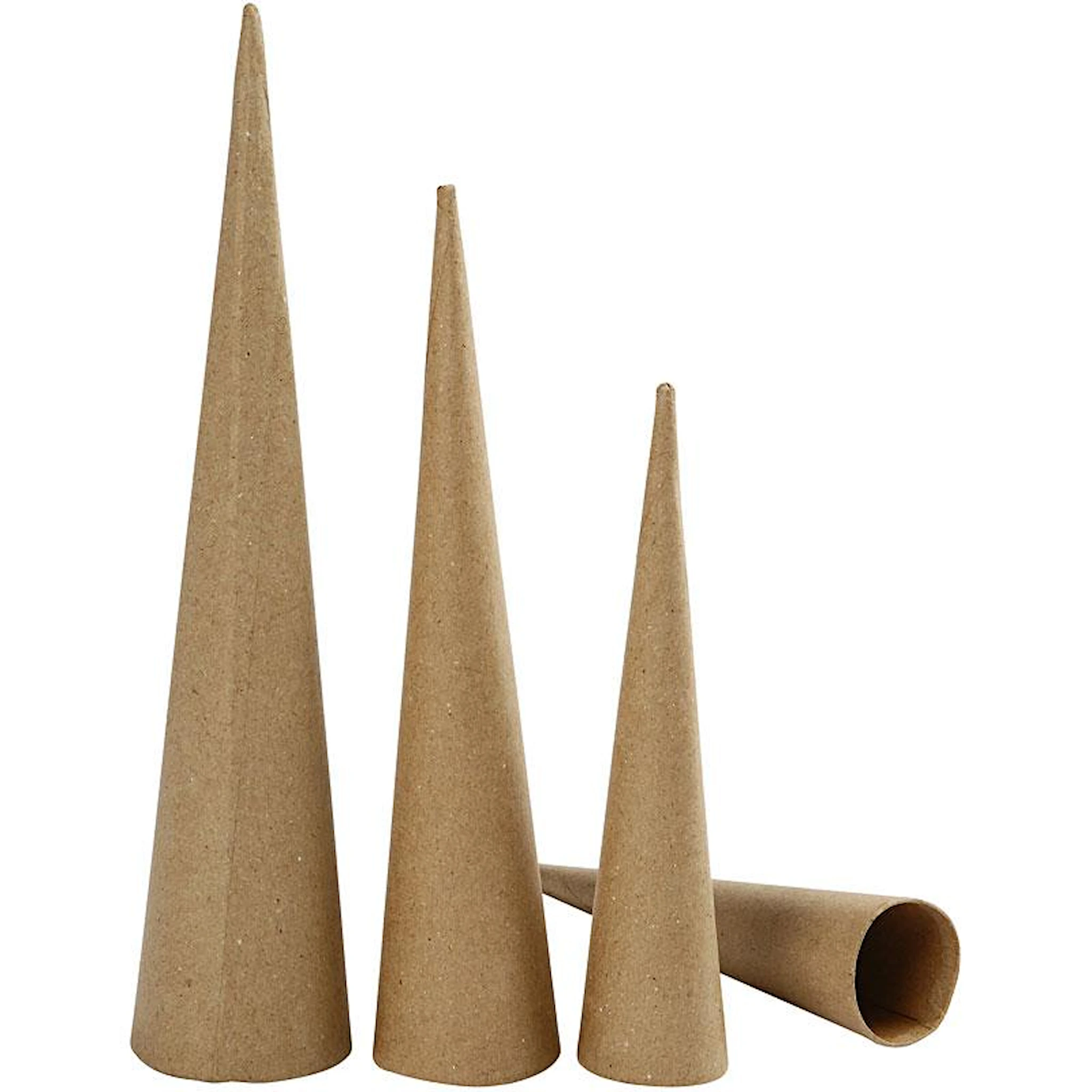 Produktbilde for Høye Kjegler, H: 20-25-30 cm, dia. 4-5-6 cm, 3 stk./ 1 pk.
