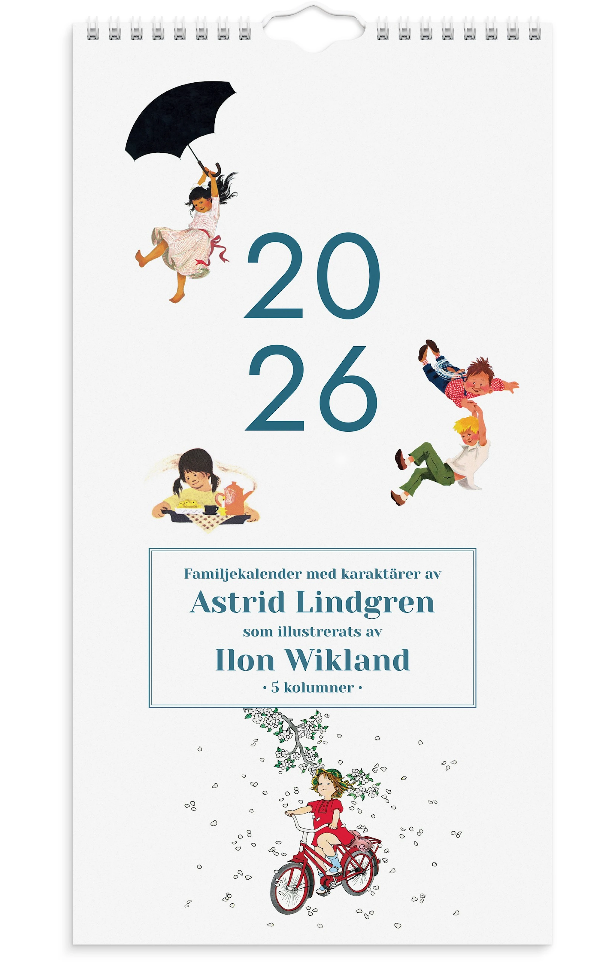 Produktbild för Familjekalender 2026 Ilon Wikland 220x430 mm Burde