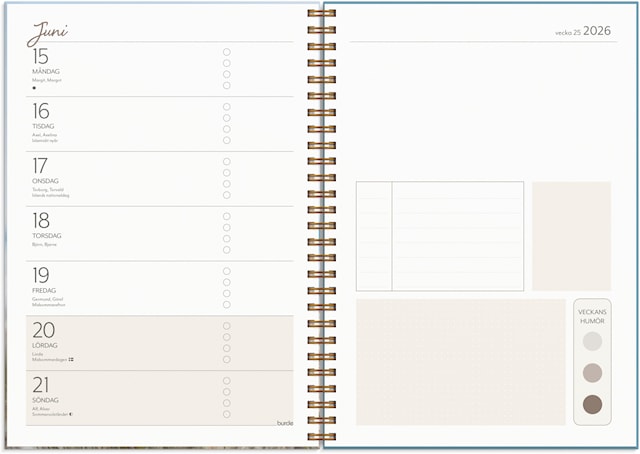 Produktbild 5 för Kalender 2026 A5 Life Planner Feel good Burde